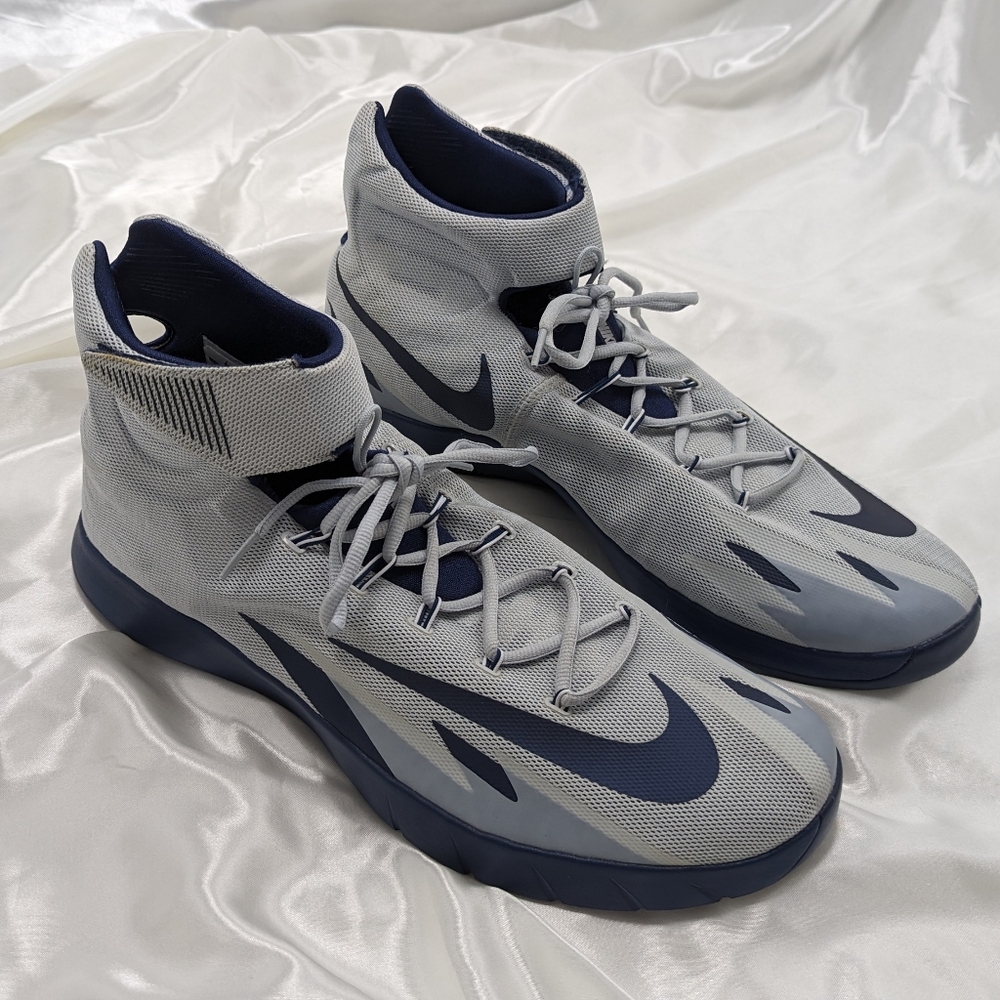 Nike Zoom Hyperrev Men's Size US 17 Blue/Gray White Athletic High Top Sneakers